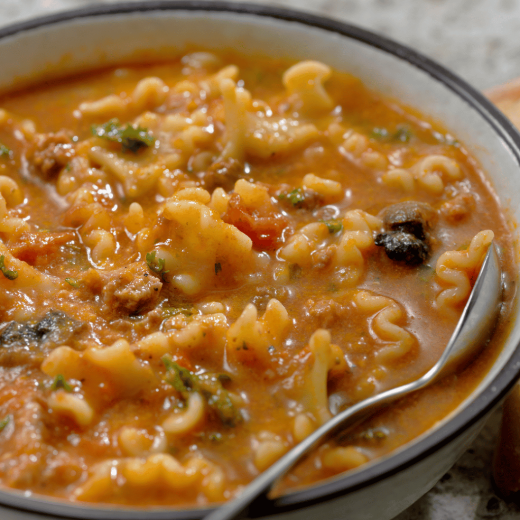 Ingredients for Lasagna Soup