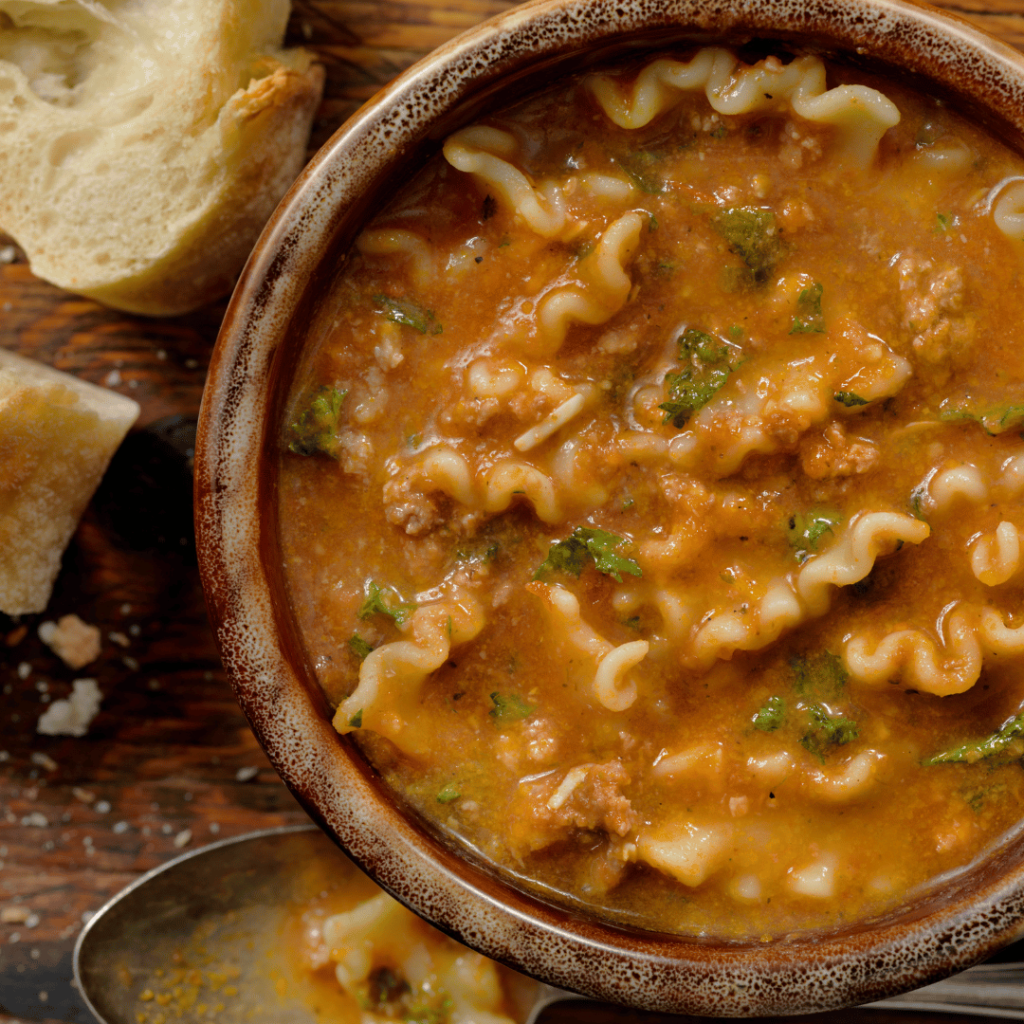 Preparing for Lasagna Soup