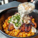 Grilled Chicken Bowl with Corn, Jalapeños, and Creamy Sauce