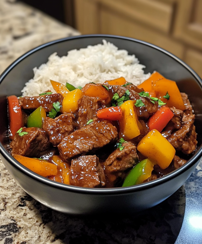 Pepper Steak with Bell Peppers and Onion